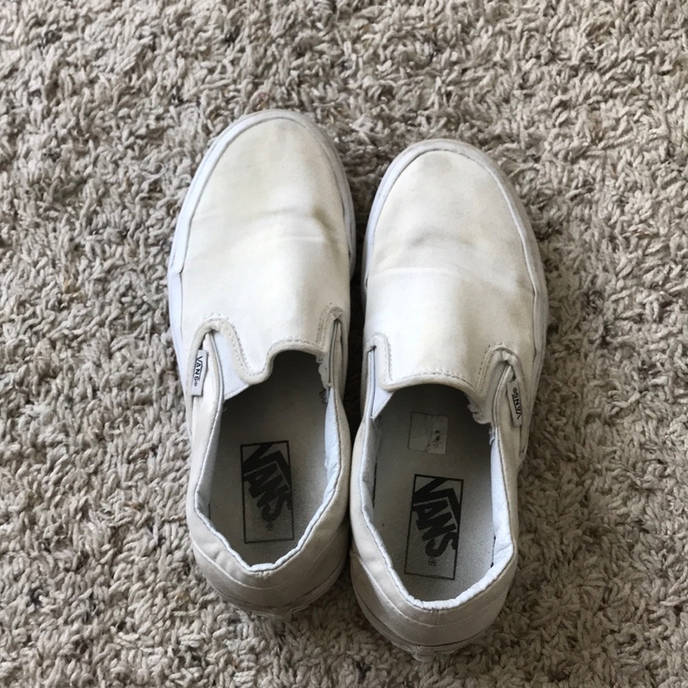 White slide on vans
